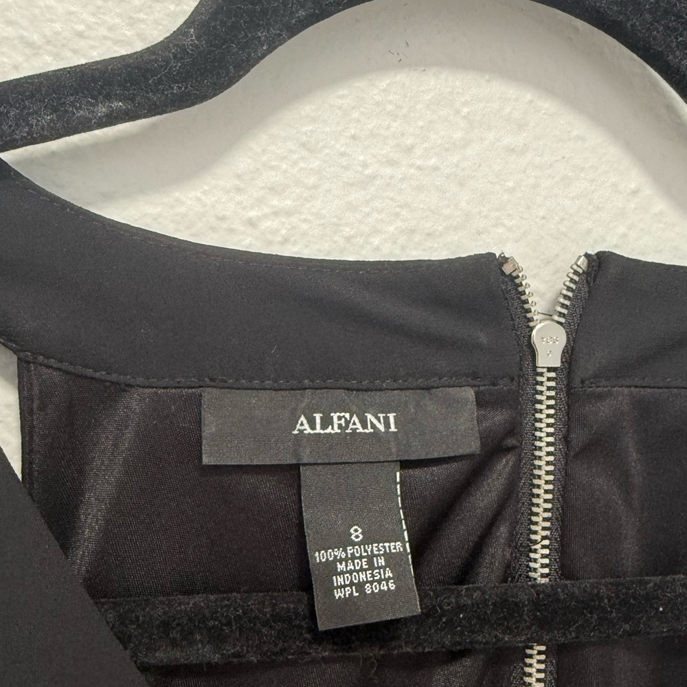 Alfani Black and Cream Midi Dress Size 8 - Picture 2 of 3
